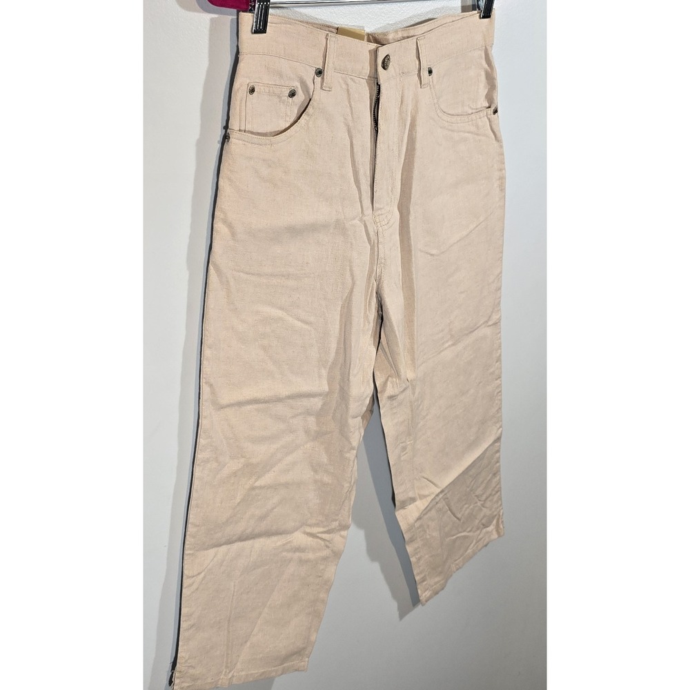 Bill Blass Capri Womens Size 6 Beige Cotton Linen Blend NWT New Tags